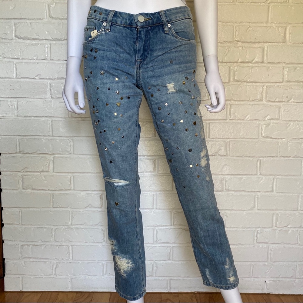 Blank NYC studded straight leg jeans